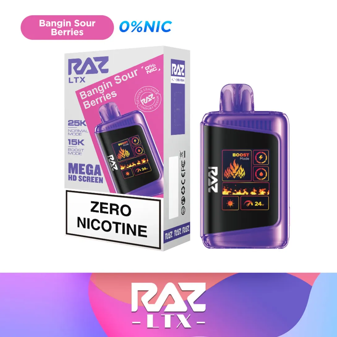 Bangin Sour Berries Zero Nicotine RAZ DC25000 Vape Bangin Sour Berries Zero Nicotine RAZ DC25000 Vape
